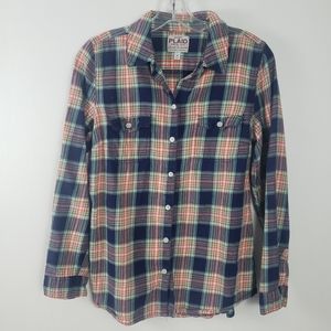 Old navy plaid long sleeve button down shirt